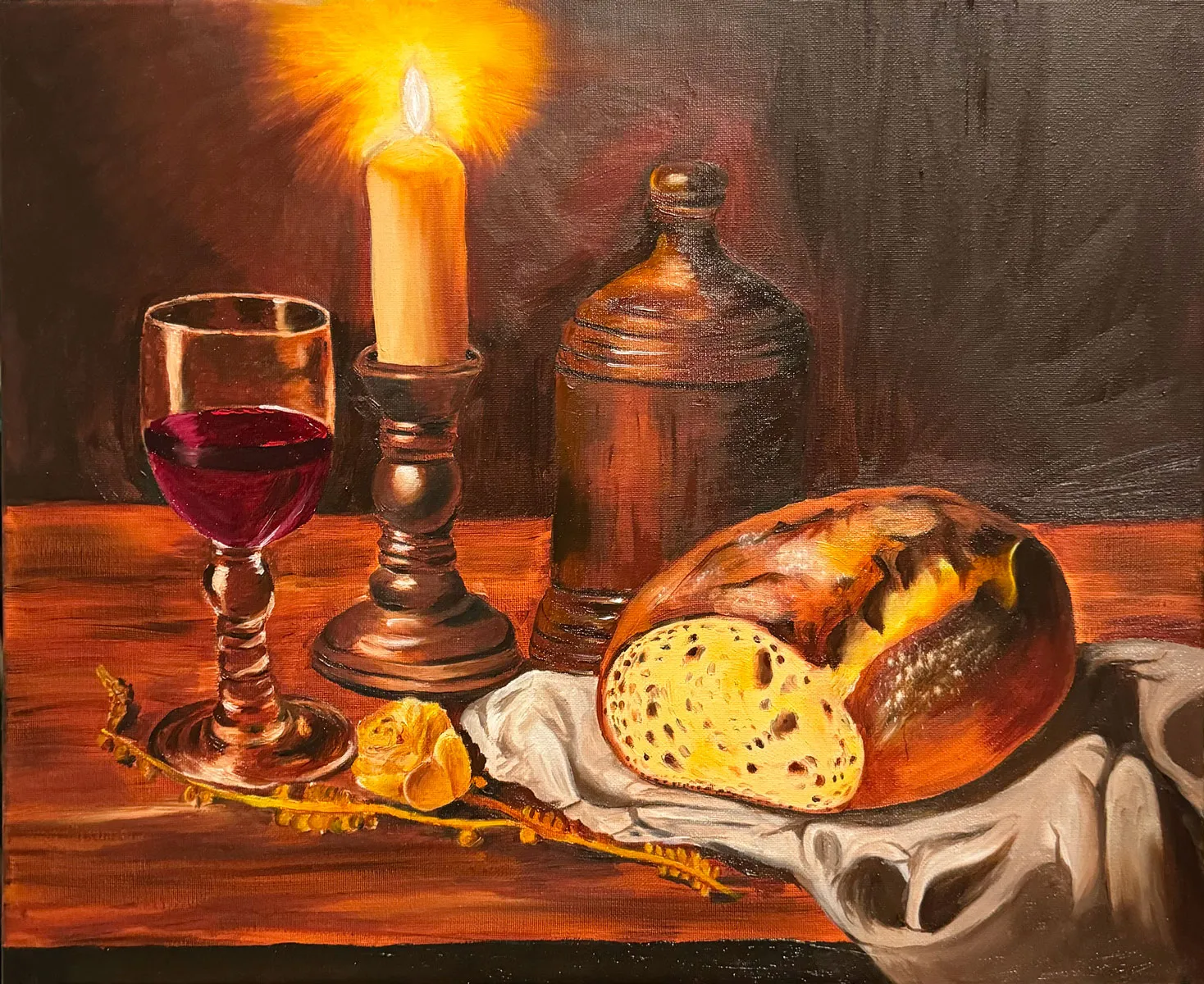 bread oil painting